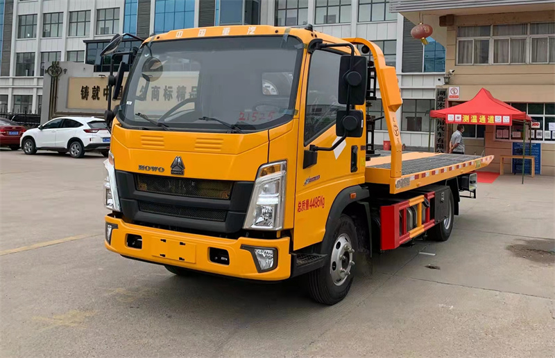 國(guó)六重汽豪沃藍(lán)牌一拖二清障車
